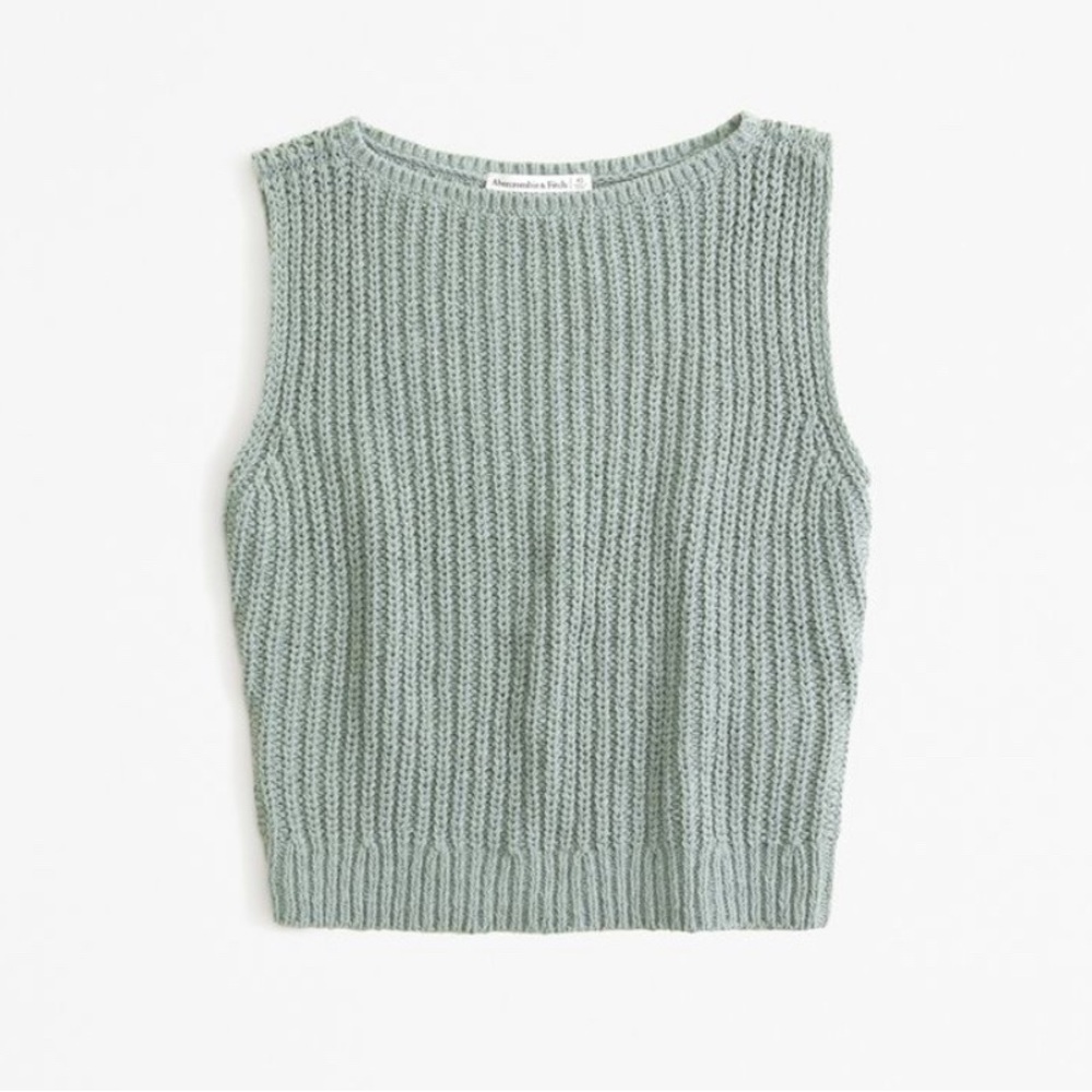 Abercrombie & Fitch Ribbed Tank Top - Sage